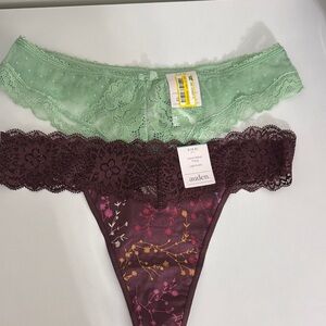 Auden Lace Panties Green and Brown Intimates